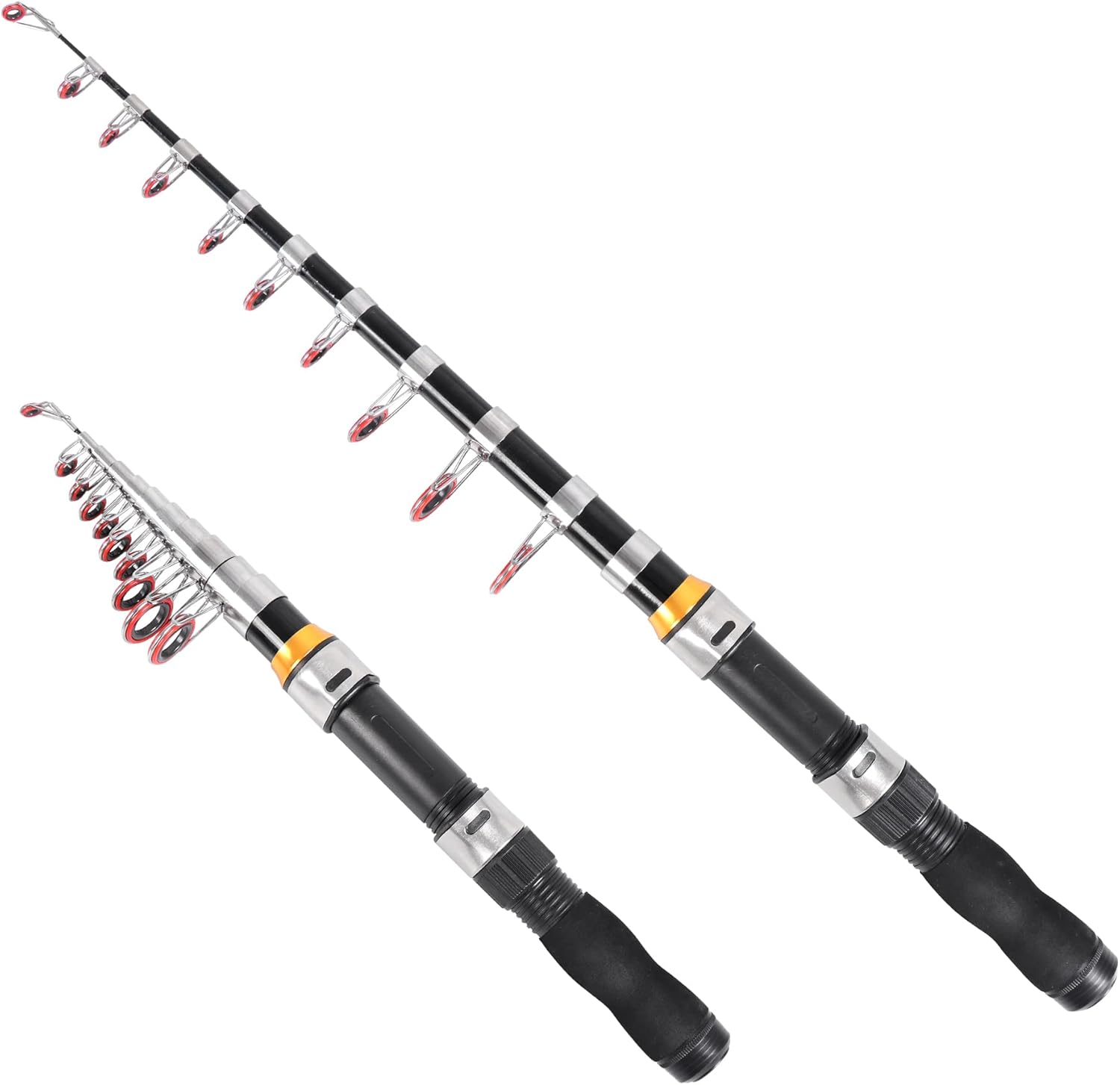 Telescopic Fishing Rod, Collapsible Fishing Rod Small Extendable Fishing Rod for Saltwater and Freshwater, Lightweight and Compact Design