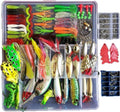 275 Fishing Lure Set Including Frog Lures Soft Fishing Lure Hard Metal Lure  Rattle Crank Popper  Pencil Metal Jig Hook for Trout Bass Salmon with 1 Tackle Box