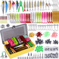 Fishing Lures Baits Tackle Including , Spinnerbaits, Plastic Wo, Jigs,  Lures, Tackle Box and More Fishing Gear Lures Kit Set, 102/302 Fishing Lure Tackle