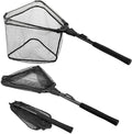 Fishing Net Fish Landing Net, Foldable Collapsible Telescopic Pole Handle, Durable Nylon Material Mesh, Safe Fish Catching or Releasing