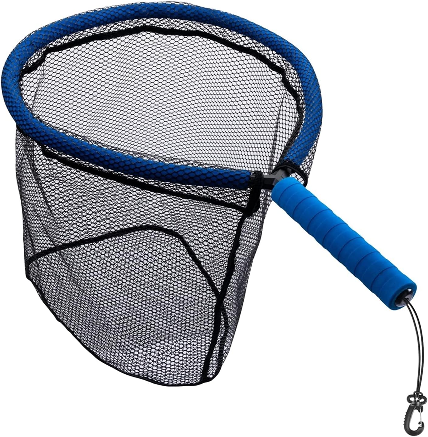 Fish Net Portable Landing Net for Fishing Detchable Handle Soft Rubber Net Trout Catch Net with Elastic Rope Fishing Tackle 60cm Dip Net