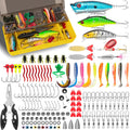 Fishing Lures, 144 Tackle Box Included , Spoon, Hooks, Jigs, Weights and More Other Accessories, Fishing Bait Lure Gear Kit Gifts for Men Bass Freshwater