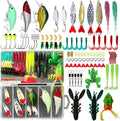 Fishing Lures Kit, Spoon Lures, Soft Plastic Wo, Frog Lures, Bait Tackle Kit for Bass, Trout, Salmon for Freshwater and Saltwater