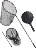 Saltwater Fishing Net Large Fishing Net with Telescoping Handle Cat Catcher Net Trap Chicken Net Rubber Landing Net Big Kayak Fish Net Extends to 108.6in, Net Depth 35.4in