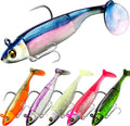 Fishing Lures, Pre-Rigged Jig Head Bass Lures with Paddle Tail, Fishing Bait for Freshwater Saltwater, Soft Plastic Fishing Lures Baits for Trout Crappie Fishing Gear, Fishing Gifts for Men